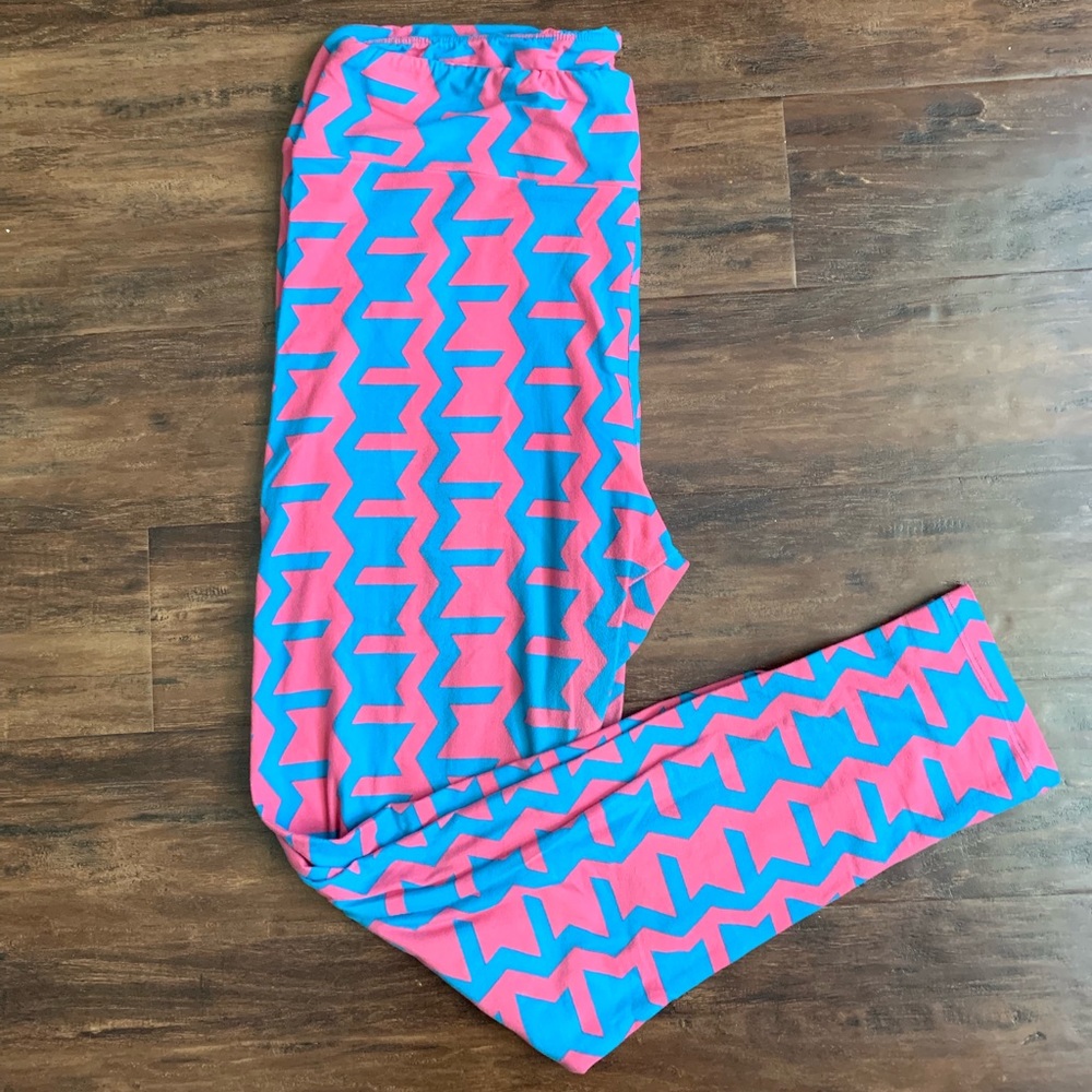 Pink and blue leggings